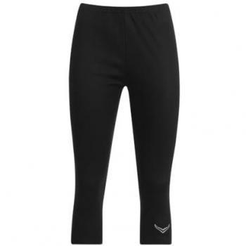 Schwarze TRIGEMA 3/4 Leggings mit funkelnden Kristallen – XS