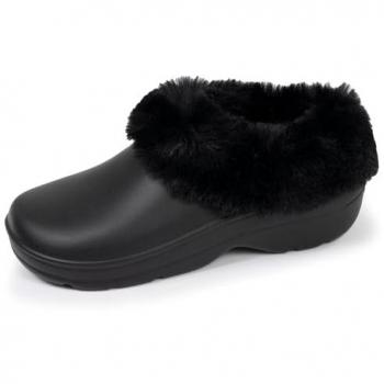 Chaussures Mules Isotoner – Confort Maximum, Fourrure Remplaçable Noir