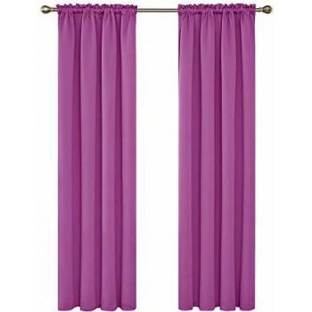 Blackout Window Covering, Energy Efficient, 2‑Panel Set – 52x63, Rose Red