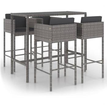 Conjunto de bar exterior 5 piezas gris