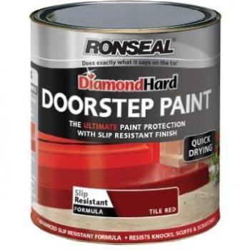 Ronseal Diamond Hard Door Step Paint Tile Red 250ml