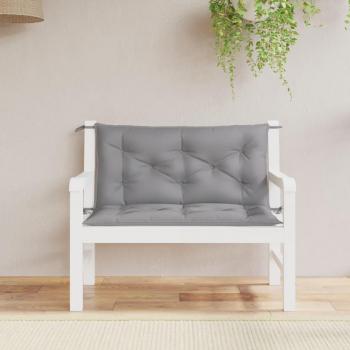 Coussins d’extérieur pour banc de jardin (100×50×7 cm) – Gris – 2 pièces