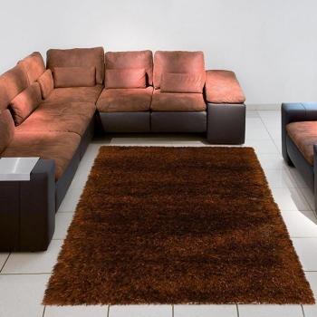 Tapis Shaggy Unamourdetapis – Marron, Rectangle 90x160 cm, Fait Main