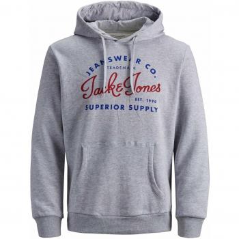 JACK & JONES NOS Herren JJELOGO Sweat Hood 2 COL 19/20 NOOS Kapuzenpullover, Light Grey Melange