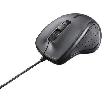 Souris filaire à faible bruit BUFFALO BlueLED 5 boutons noir BSMBU308BK