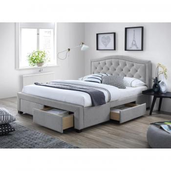 Lit double Electra 140 x 200 cm Gris