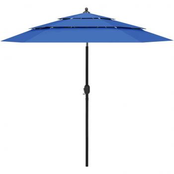 VidaXL Garden Parasol with Aluminium Pole Azure Blue 2.5 m