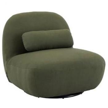 Sillón giratorio 360 en borreguito, Spino, Kaki