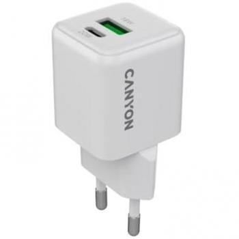 Caricabatterie Da Muro Europeo Canyon Cu20ac Gan 20w 1xpd 1xqc Bianco