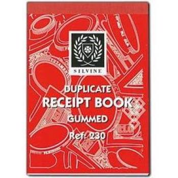 2 x Silvine Receipt Duplicate Book 100 Receipts Gummed 2 To View Ref:230