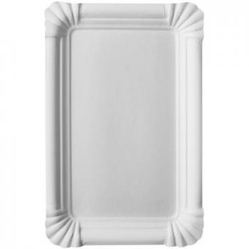 Assiette rectangulaire jetable Papstar Pure, 130 x 200 mm, blanche (pack de 250)