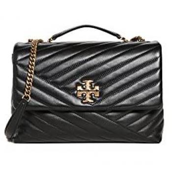 Borsa Kira Chevron in Pelle Nera