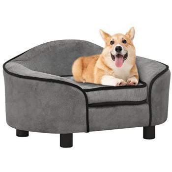 Vidaxl Dog Sofa Grey 67x47x36 cm Plush