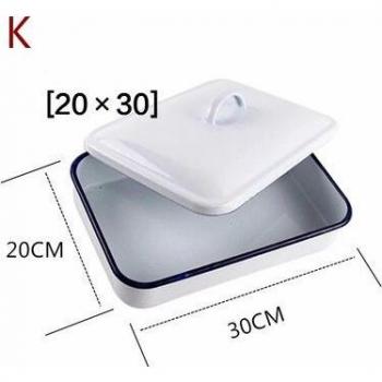 Thick white enamel square plates, disinfection and laboratory trays, 2 pieces per pack
