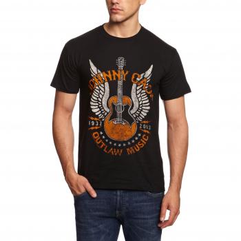 Men’s Johnny Cash Outlaw Graphic T‑Shirt – Black, Medium