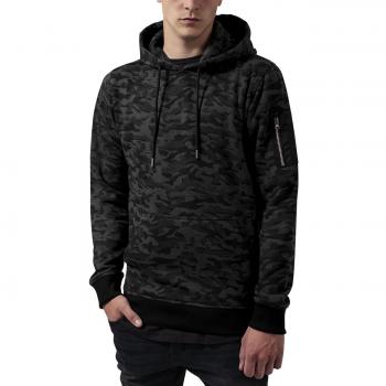 Urban Classics TB1411 Herren Kapuzenpullover Sweat Camo Bomber Hoody, Gr. Large, Tarnmuster