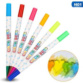 Double Head 12 Color Non-Toxic Watercolor Pens for Children's Art
