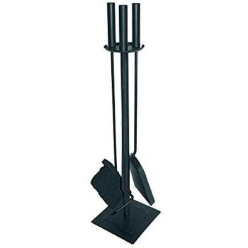 JVL Malham Serviteur de cheminée, Ensemble d'outils, 3 pièces, Acier noir