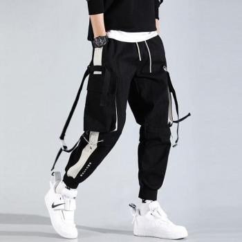 Multi-Pocket Black Joggers for Men
