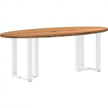 Table à manger en chêne massif ovale 220x100x74 cm
