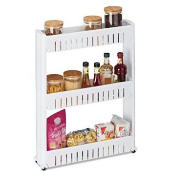 Carrello Portaoggetti Relaxdays, 3 Ripiani in Plastica