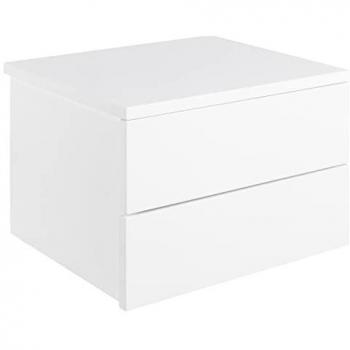 AC Design Furniture Asta Wand-Nachttisch in Weiß mit 2 Schubladen