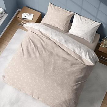 Parure housse de couette et deux taies – Imprimée, beige, 260 x 240 cm