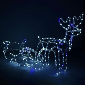 Renne Luminose con Slitta 210 cm
