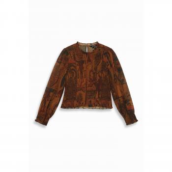 Blusa Nido de Abeja Estilo Floral Desigual