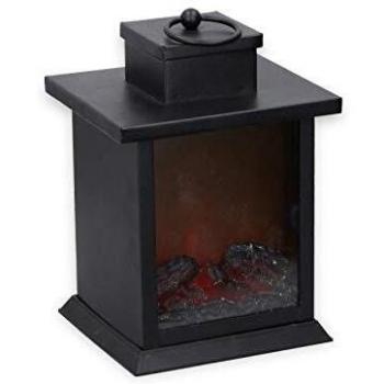 GRUNDIG 3 LED Metal Lantern Fireplace Effect 23x14x16 cm