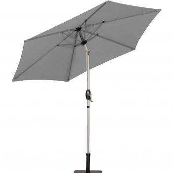 M Brushed Aluminium Crank and Tilt Parasol Cream