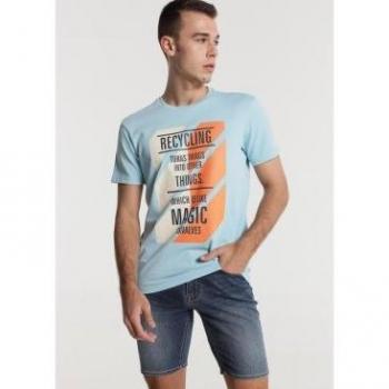 Camiseta Azul Six Valves Hombre Confort