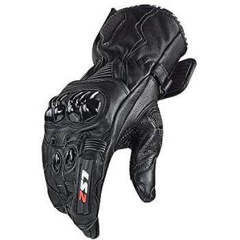 Guanti Moto In Pelle CE Sportivi LS2 SWIFT Nero Giallo Fluo taglia L