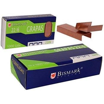 GRAPAS Bismark caja de 1000 grapas de alambre de alta calidad modelo 22/6