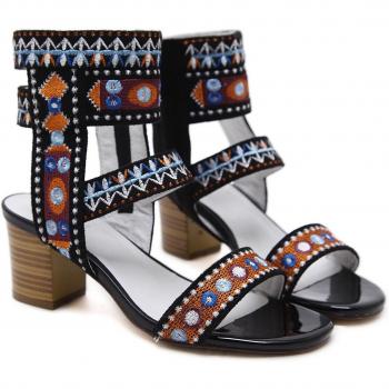 Women's Summer Ethnic Style Heeled Sandals
