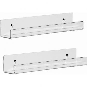 Clear Acrylic Vinyl Record Wall Shelf Display Set of 2