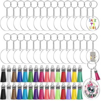 DIY Acrylic Keychain Rings with Tassels
