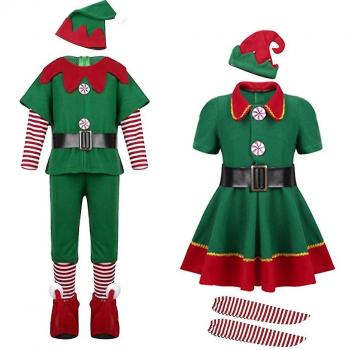 Vestido de Fantasía Elfo Verde para Adultos y Niños