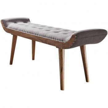 Komfortbank „Grau‑Holz“ – 38 cm hoch, 125 cm lang