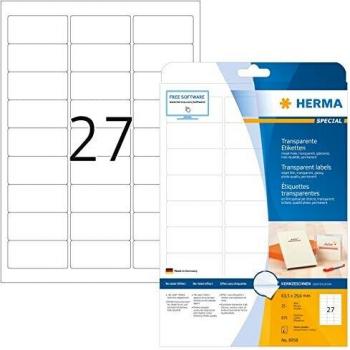 HERMA Etichette per Stampa 63,5 × 29,6 mm – Foglio da 27