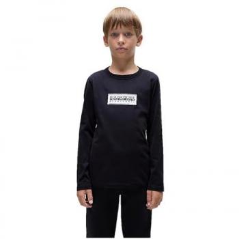 Napapijri Youth Chamois T-Shirt (Long Sleeve, Black) – 8 Years Male