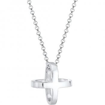 Elli Kreuz Anhänger Halskette aus 925 Sterling Silber