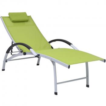 Lettino Prendisole in Alluminio e Textilene Verde cod mxl 23085