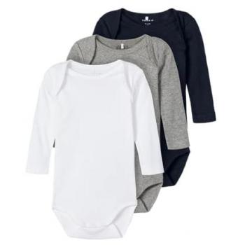 Body de Pijama Gris Moteado y Marino