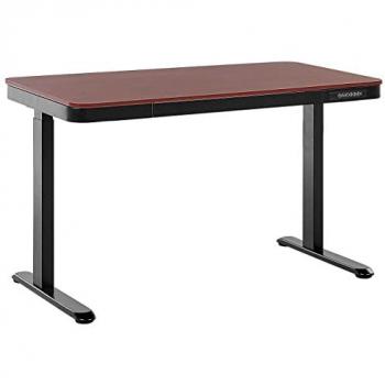 Bureau Ergonomique Électrique Bois Sombre et Noir avec USB 120 x 60 cm Kenly