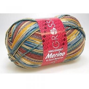 Lana Grossa Merino 6 enchufes especial 9179 Calcetines
