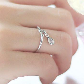 MENGYI Stilvoller Offener Ring mit Wasser Tropfen Design