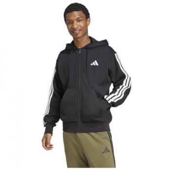 Adidas Herren Fleece Hoodie 3 Streifen Grau