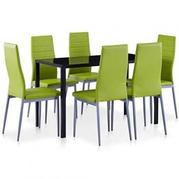 7-Piece Green Dining Ensemble