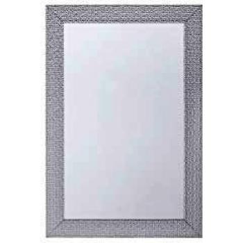 Modern Silver Frame Wall Mirror (Rectangular, 61 x 91 cm, Beliani Merven)